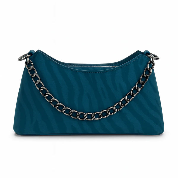 Chic Metal Zip Shoulder Bag