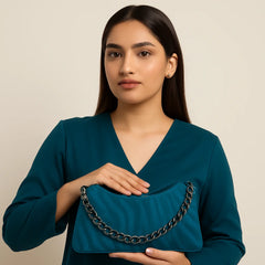 Chic Metal Zip Shoulder Bag