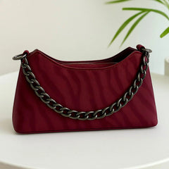 Chic Metal Zip Shoulder Bag
