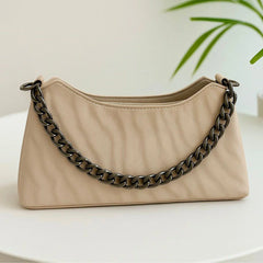 Chic Metal Zip Shoulder Bag