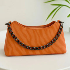 Chic Metal Zip Shoulder Bag