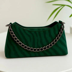 Chic Metal Zip Shoulder Bag