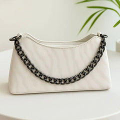 Chic Metal Zip Shoulder Bag