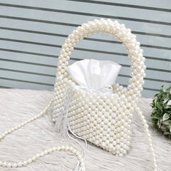 Elegant White Pearl Purse
