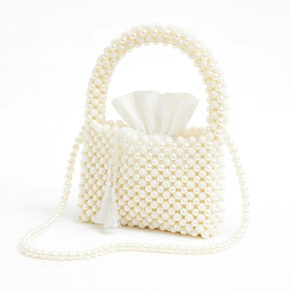 Elegant White Pearl Purse