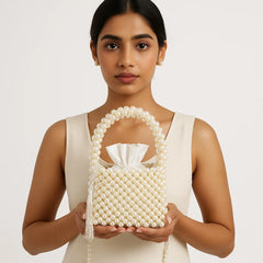 Elegant White Pearl Purse