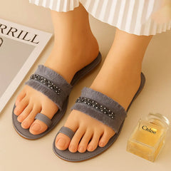 Embellished Fringe Flats