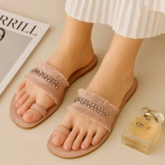 Embellished Fringe Flats