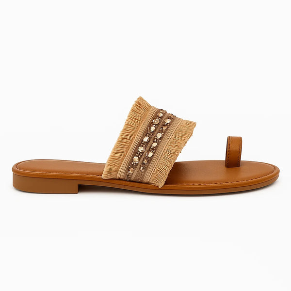 Embellished Fringe Flats