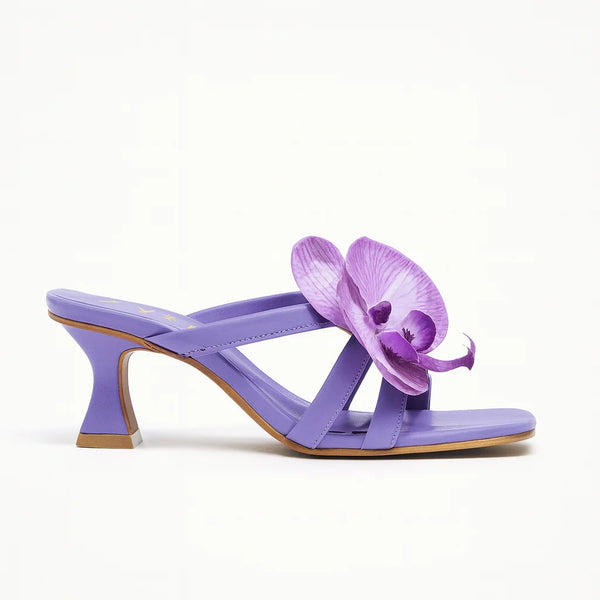 Floral High Heel Slippers