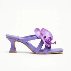 Floral High Heel Slippers