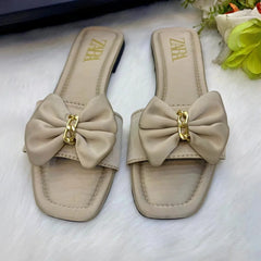 Luxe Satin Bow Slides