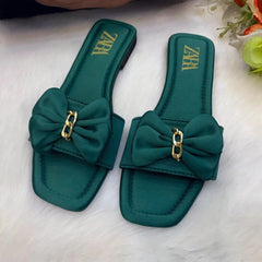 Luxe Satin Bow Slides