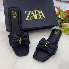 Luxe Satin Bow Slides