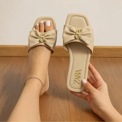 Luxe Satin Bow Slides