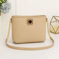 Quilted Chain Crossbody With Floral Lock