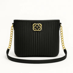 Quilted Chain Crossbody With Floral Lock