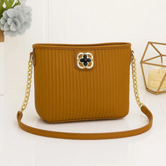 Quilted Chain Crossbody With Floral Lock