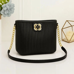 Quilted Chain Crossbody With Floral Lock