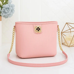 Quilted Chain Crossbody With Floral Lock