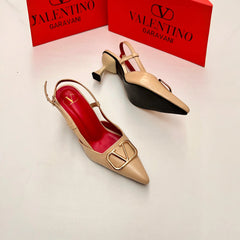 Designer Gold Slingback Heels