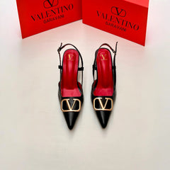 Designer Gold Slingback Heels