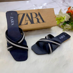 ZARA Rhinestone Fancy Slippers