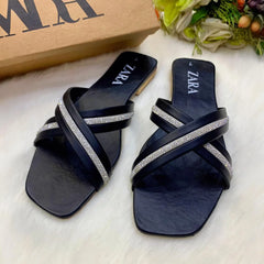ZARA Rhinestone Fancy Slippers