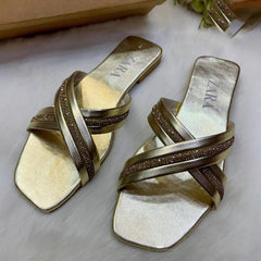 ZARA Rhinestone Fancy Slippers