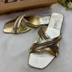ZARA Rhinestone Fancy Slippers